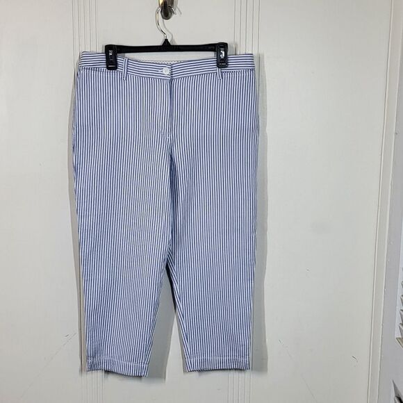 Talbots Blue & White Crop Pants - Picture 3 of 10